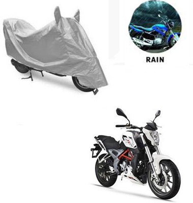 saanvi Waterproof Two Wheeler Cover for DSK Benelli(TNT 25, Silver)