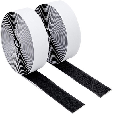 Lifekrafts 5M*50mm Hook &Loop Tape, Black Color Self Adhesive Hook Tape & Self Adhesive Loop Tape, Adhesive Back Mounting Tape. Stick-on Velcro(Black)