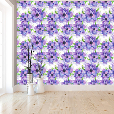 WallDaddy 40 cm Jaamuni Flower Self Adhesive Sticker(Pack of 1)