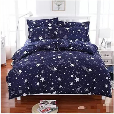 MAA MEVA FAB 150 TC Polycotton Double 3D Printed Flat Bedsheet(Pack of 1, Blue)
