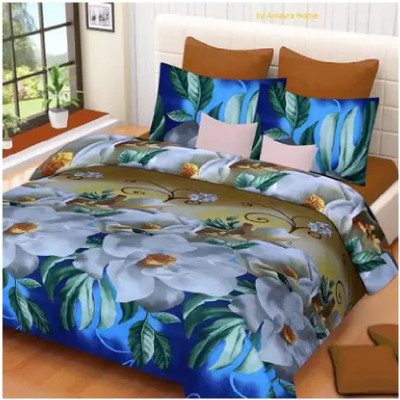 MAA MEVA FAB Polycotton Double Flat 150 TC Floral Bedsheet(Pack of 1, Multicolor)