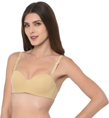 Piftif Women Balconette Lightly Padded Bra(Beige)