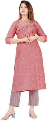 BEBER Women Printed Straight Kurta(Light Green)