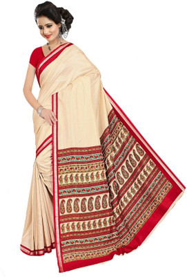 GLAM VILLA Printed Daily Wear Art Silk Saree(Multicolor)