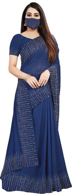 pUNYATHA CREATION Embroidered Chanderi Silk Blend Saree(Blue)