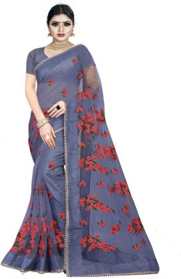 VIRTOYA FAB Printed Bollywood Net Saree(Grey)