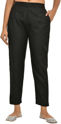 FABISHO Regular Fit Women Black Trousers