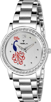 TESLA TL-LR-011-SLV-CHN DIAMOND Analog Watch  - For Girls