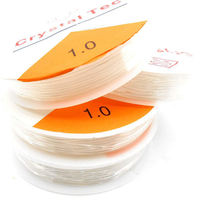 Crafto Clear Elastic Beading Thread-Beading Cord for Bracelet & Anklets Jewellery Making Size 1.0mm Length 10mtrs Pack of 4 pcs.