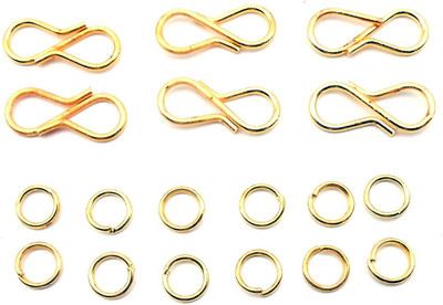 Crafto Combo of Golden Silver Finish 'S Hook' n Jump Ring for Jewellery Making-Jewelery Finding or For Other DIY/Craft Projects, Pack Of S-Hook 100 Pcs.+Jump Ring 100 pcs.
