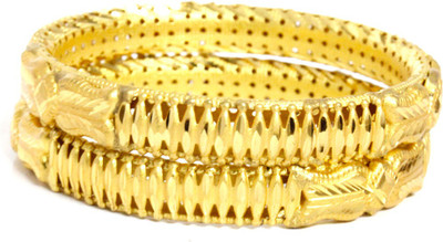 JAIRA GOLD Alloy Gold-plated Bangle Set(Pack of 2)