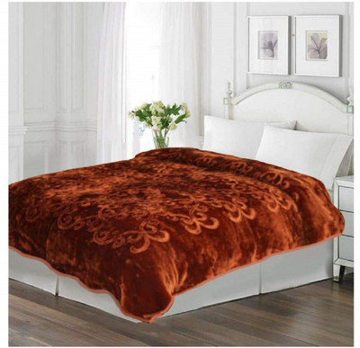 AUBORON Damask Double Quilt for  Heavy Winter(Woollen Blend, Camel)