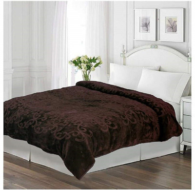AUBORON Damask Double Quilt for  Heavy Winter(Woollen Blend, Brown)