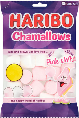 Haribo chamallows share size pack pink and white 150g vanilla Marshmallow(150 g)