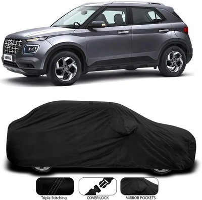 ANTHUB Car Cover For Hyundai Venue (With Mirror Pockets)(Black)