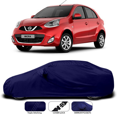 ANTHUB Car Cover For Nissan Micra (With Mirror Pockets)(Blue)