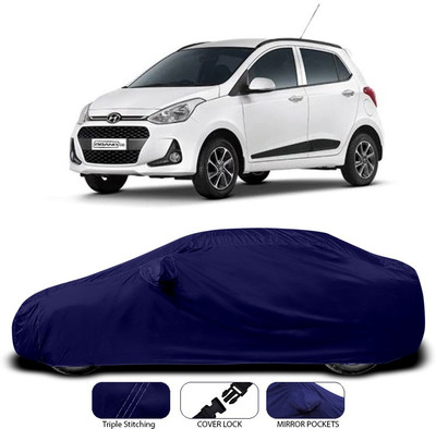 ANTHUB Car Cover For Hyundai Grand i10 (With Mirror Pockets)(Blue)