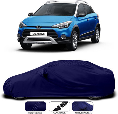 ANTHUB Car Cover For Hyundai i20 Active (With Mirror Pockets)(Blue)
