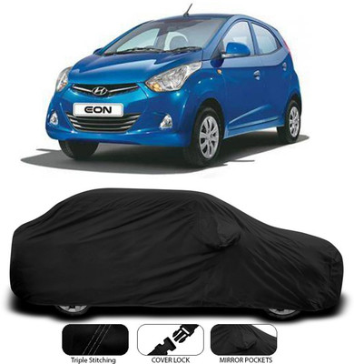 ANTHUB Car Cover For Hyundai Eon (With Mirror Pockets)(Black)