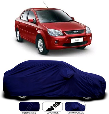 ANTHUB Car Cover For Ford Ikon (With Mirror Pockets)(Blue)