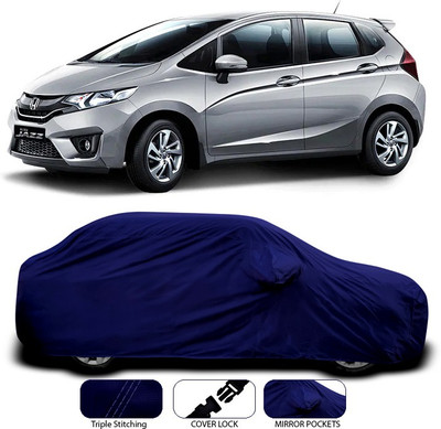 ANTHUB Car Cover For Honda Jazz (With Mirror Pockets)(Blue)