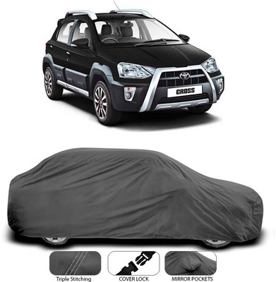ANTHUB Car Cover For Toyota Etios Cross (Without Mirror Pockets)(Grey)