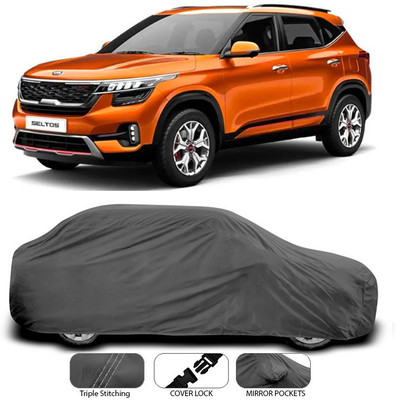 SEBONGO Car Cover For Kia SELTOS (Without Mirror Pockets)(Grey)