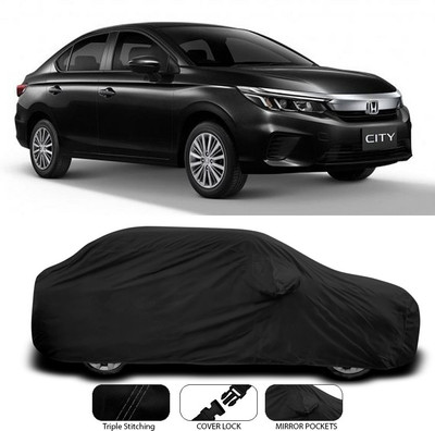 SEBONGO Car Cover For Honda City ZX (With Mirror Pockets)(Black)