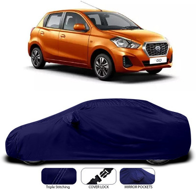 ANTHUB Car Cover For Nissan Go (With Mirror Pockets)(Blue)