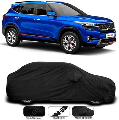 ANTHUB Car Cover For Kia SELTOS (With Mirror Pockets)(Black)