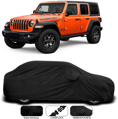 ANTHUB Car Cover For Jeep Wrangler (With Mirror Pockets)(Black)