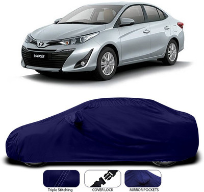 ANTHUB Car Cover For Toyota Yaris (With Mirror Pockets)(Blue)