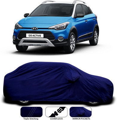 ANTHUB Car Cover For Hyundai i20 Active (With Mirror Pockets)(Blue)