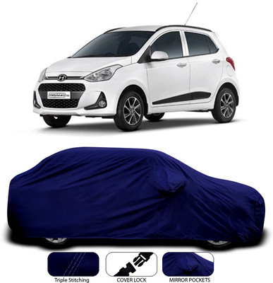 ANTHUB Car Cover For Hyundai Grand i10 (With Mirror Pockets)(Blue)
