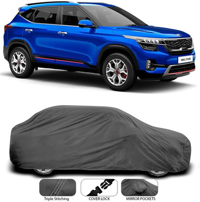 ANTHUB Car Cover For Kia SELTOS (Without Mirror Pockets)(Grey)