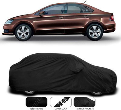 ANTHUB Car Cover For Skoda Rapid (With Mirror Pockets)(Black)