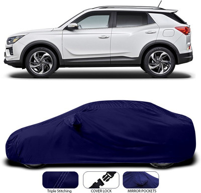 SEBONGO Car Cover For Mahindra XUV 500 (With Mirror Pockets)(Blue)