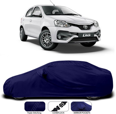 ANTHUB Car Cover For Toyota Etios Liva (With Mirror Pockets)(Blue)