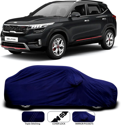 SEBONGO Car Cover For Kia Sonet (With Mirror Pockets)(Blue)