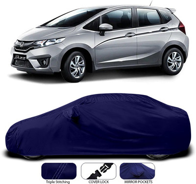 ANTHUB Car Cover For Honda Jazz (With Mirror Pockets)(Blue)