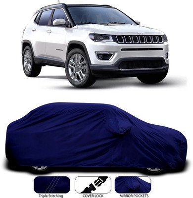 SEBONGO Car Cover For Jeep Compass Facelift (With Mirror Pockets)(Blue)