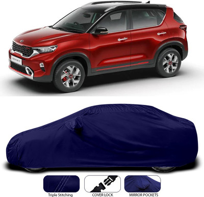 SEBONGO Car Cover For Kia Sonet (With Mirror Pockets)(Blue)