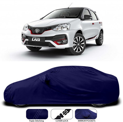 ANTHUB Car Cover For Toyota Etios Liva (With Mirror Pockets)(Blue)