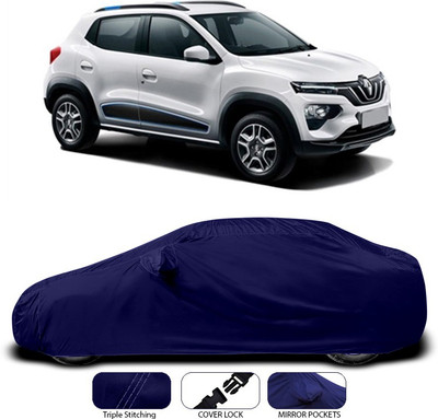 ANTHUB Car Cover For Renault Kwid (With Mirror Pockets)(Blue)