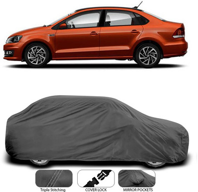 SEBONGO Car Cover For Volkswagen Vento (Without Mirror Pockets)(Grey)