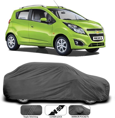 SEBONGO Car Cover For Chevrolet Beat (Without Mirror Pockets)(Grey)