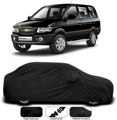 ANTHUB Car Cover For Chevrolet Tavera (With Mirror Pockets)(Black)
