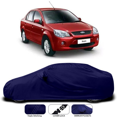 ANTHUB Car Cover For Ford Ikon (With Mirror Pockets)(Blue)