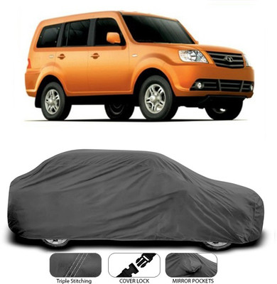 SEBONGO Car Cover For Tata Sumo Grande (Without Mirror Pockets)(Grey)