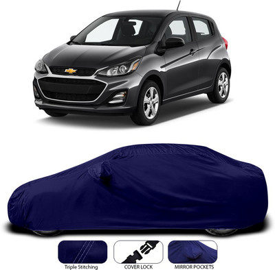 SEBONGO Car Cover For Chevrolet Spark (With Mirror Pockets)(Blue)